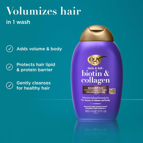 OGX Thick & Full shampoo with bergamot, jasmine, and vanilla scent