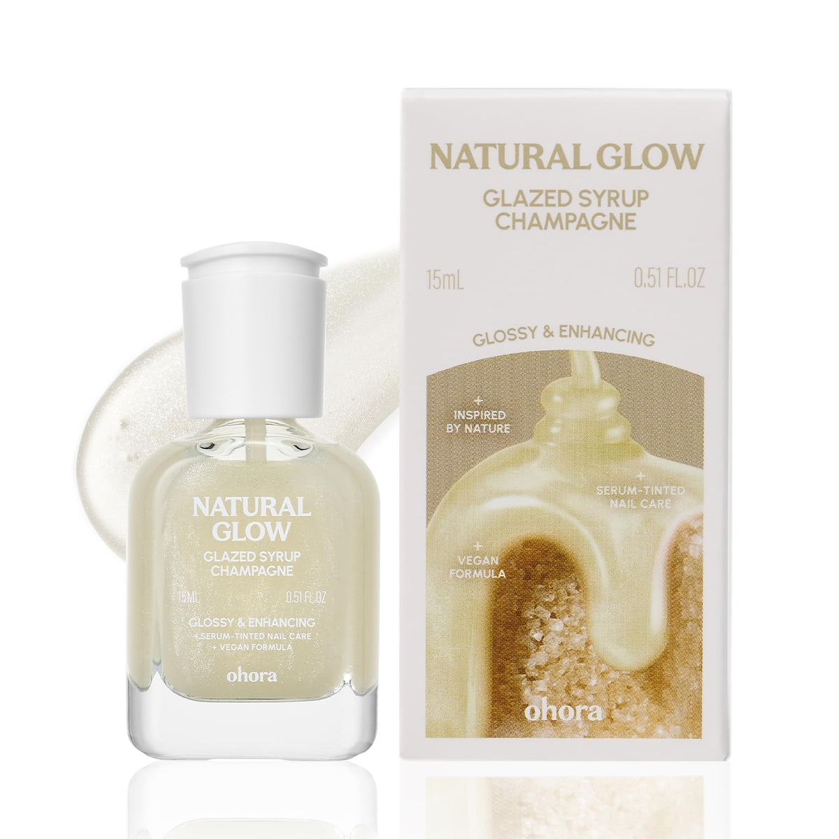 ohora 2-in-1 Sheer Nail Polish & Strengthener Champagne front view