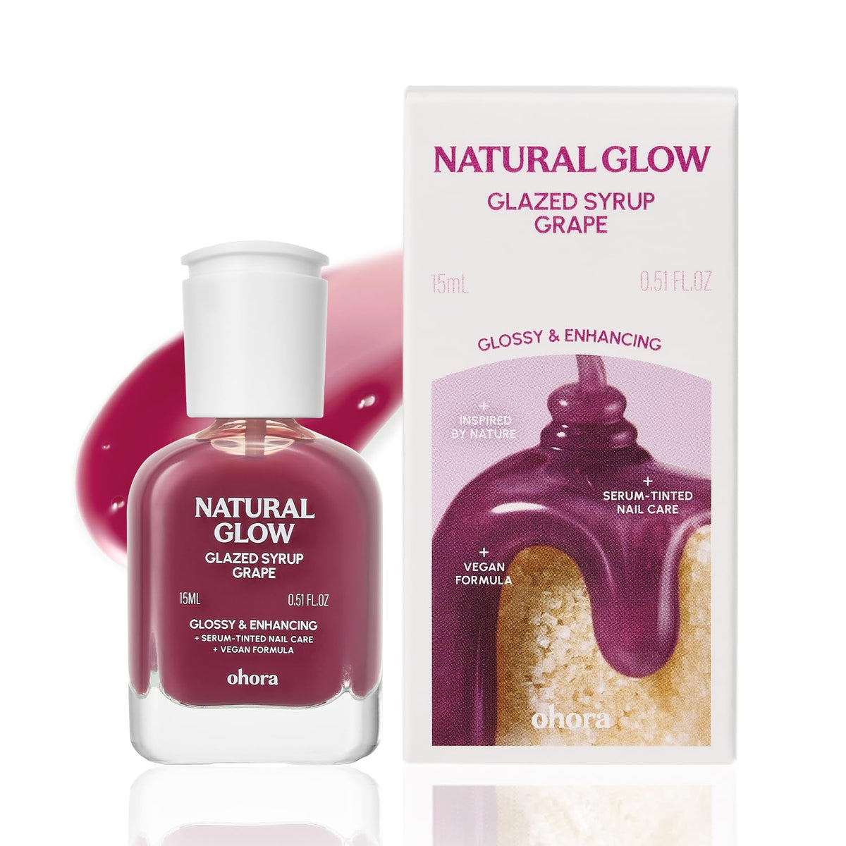 ohora 2-in-1 Sheer Nail Polish & Strengthener in Grape front view