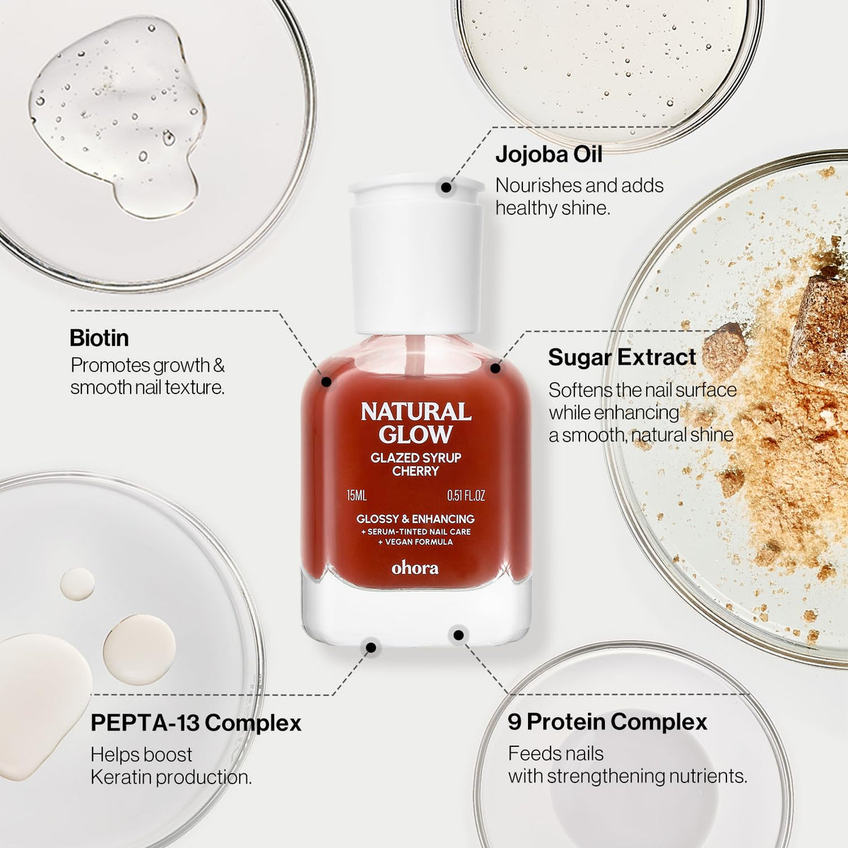 ohora Cherry nail polish bottle against a neutral background