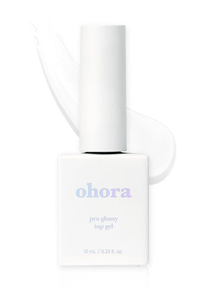 ohora Gel Nail Care Pro Glossy Top Gel box with nail wraps and accessories