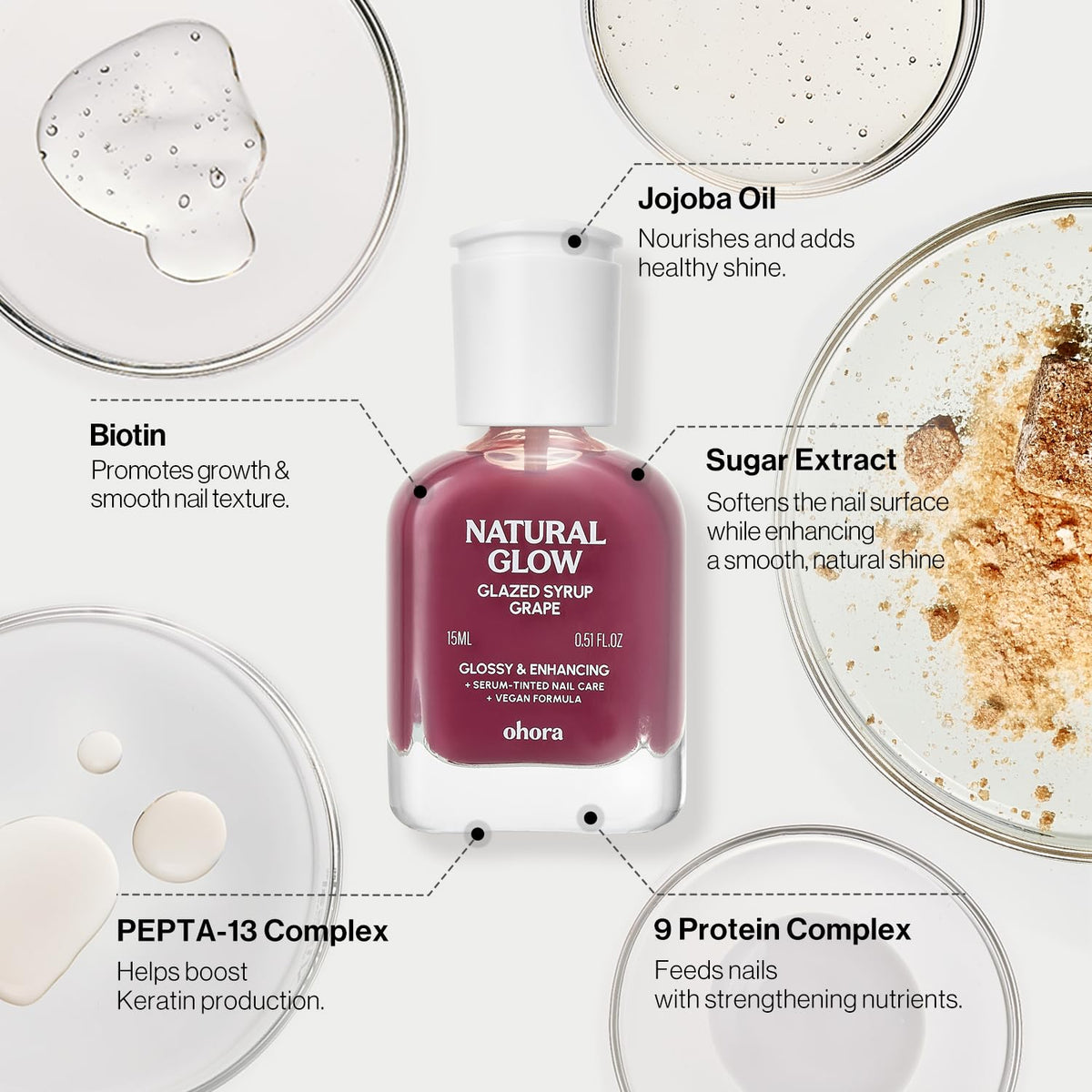 ohora nail polish bottle with glossy finish on a table