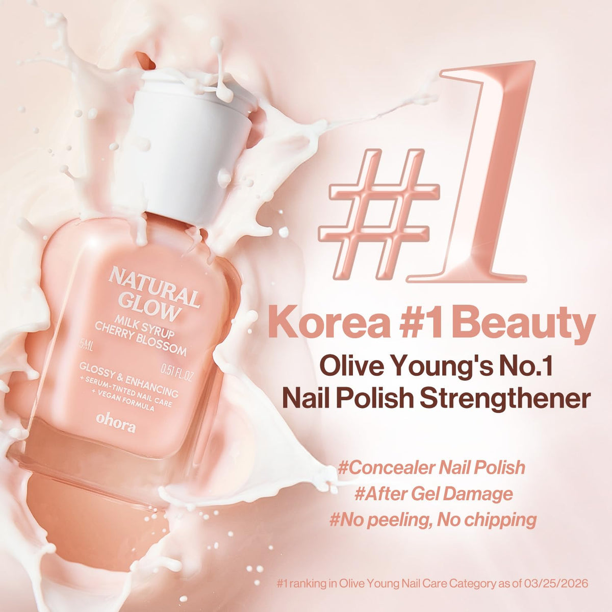 ohora Nail Strengthener Earl Grey application on nails