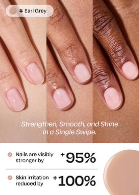 ohora Nail Strengthener Earl Grey bottle with glossy finish
