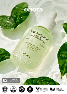ohora Natural Care Green Tea Nail Remover application on nails