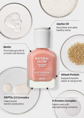 ohora Natural Glow Milk Syrup Nail Strengthener 15 mL packaging