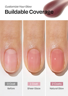ohora Natural Glow Milk Syrup Nail Strengthener Taro glossy finish on nails
