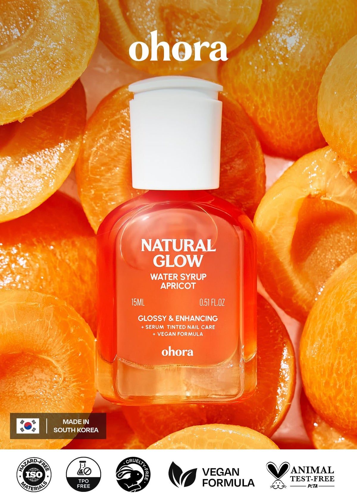 ohora Natural Glow Water Syrup Nail Strengthener 15 mL in lifestyle setting