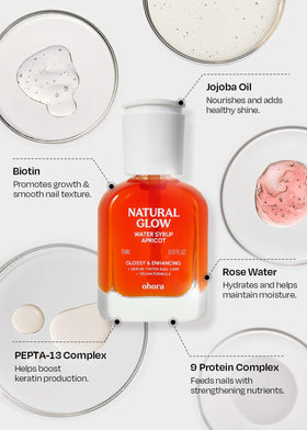 ohora Natural Glow Water Syrup Nail Strengthener 15 mL texture close-up