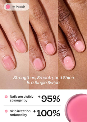 ohora Natural Glow Water Syrup Nail Strengthener Peach bottle side view