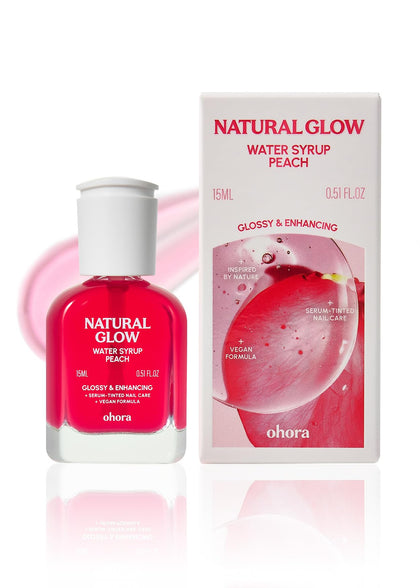 ohora Natural Glow Water Syrup Nail Strengthener Peach front view