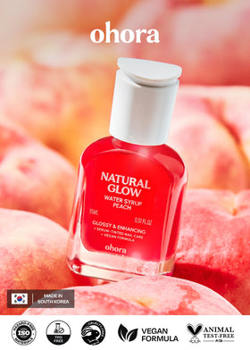 ohora Natural Glow Water Syrup Nail Strengthener Peach packaging details