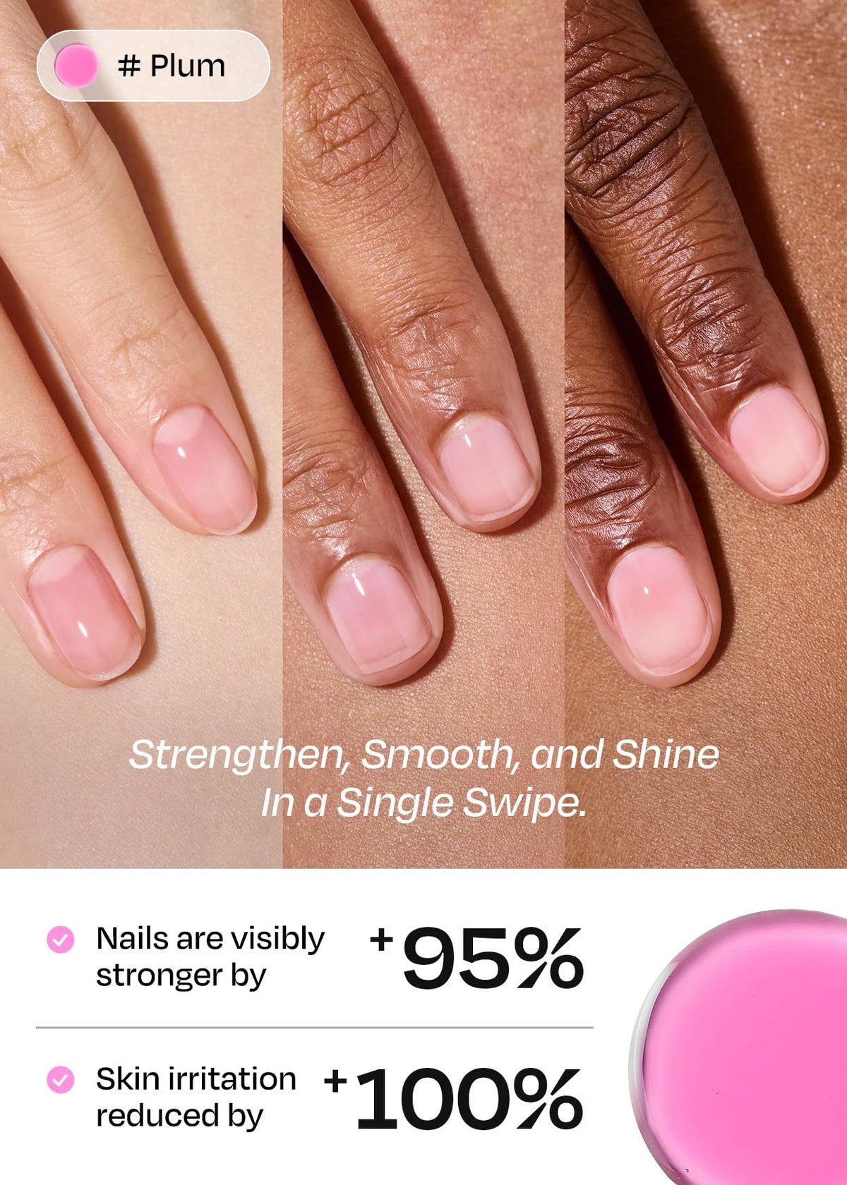 ohora Natural Glow Water Syrup Nail Strengthener Plum bottle back view