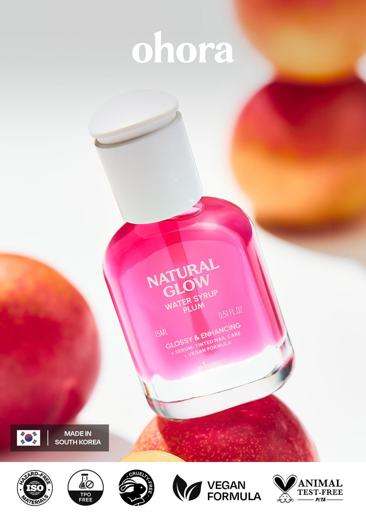 ohora Natural Glow Water Syrup Nail Strengthener Plum lifestyle scene