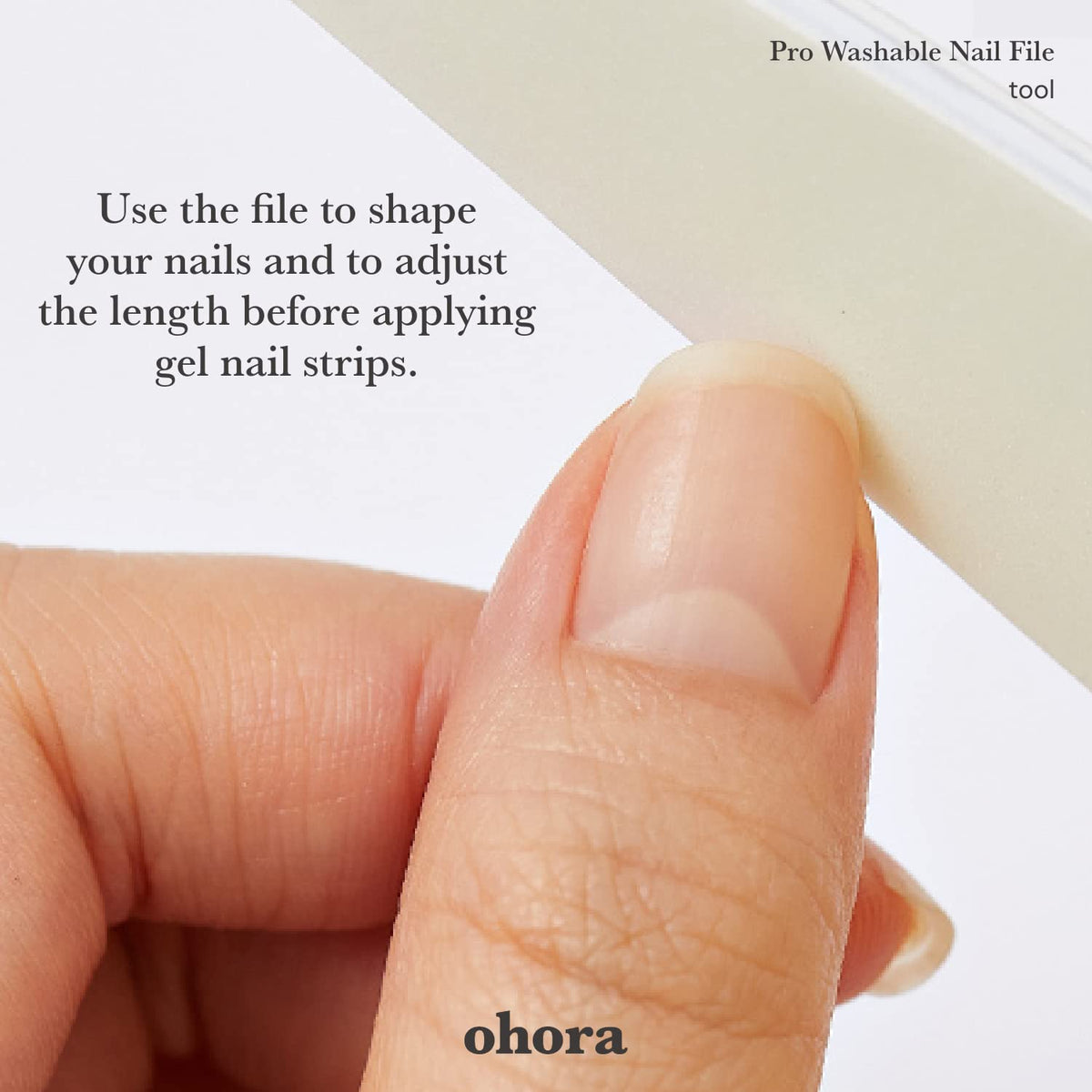 ohora Pro Washable Nail File close-up of fine grit surface