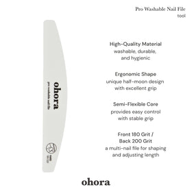 ohora Pro Washable Nail File in hand demonstrating grip