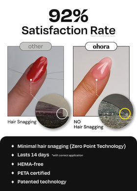 ohora Semi Gel Nail Strips application process on nails