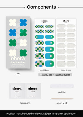 ohora Semi Gel Nail Strips displayed on a nail table