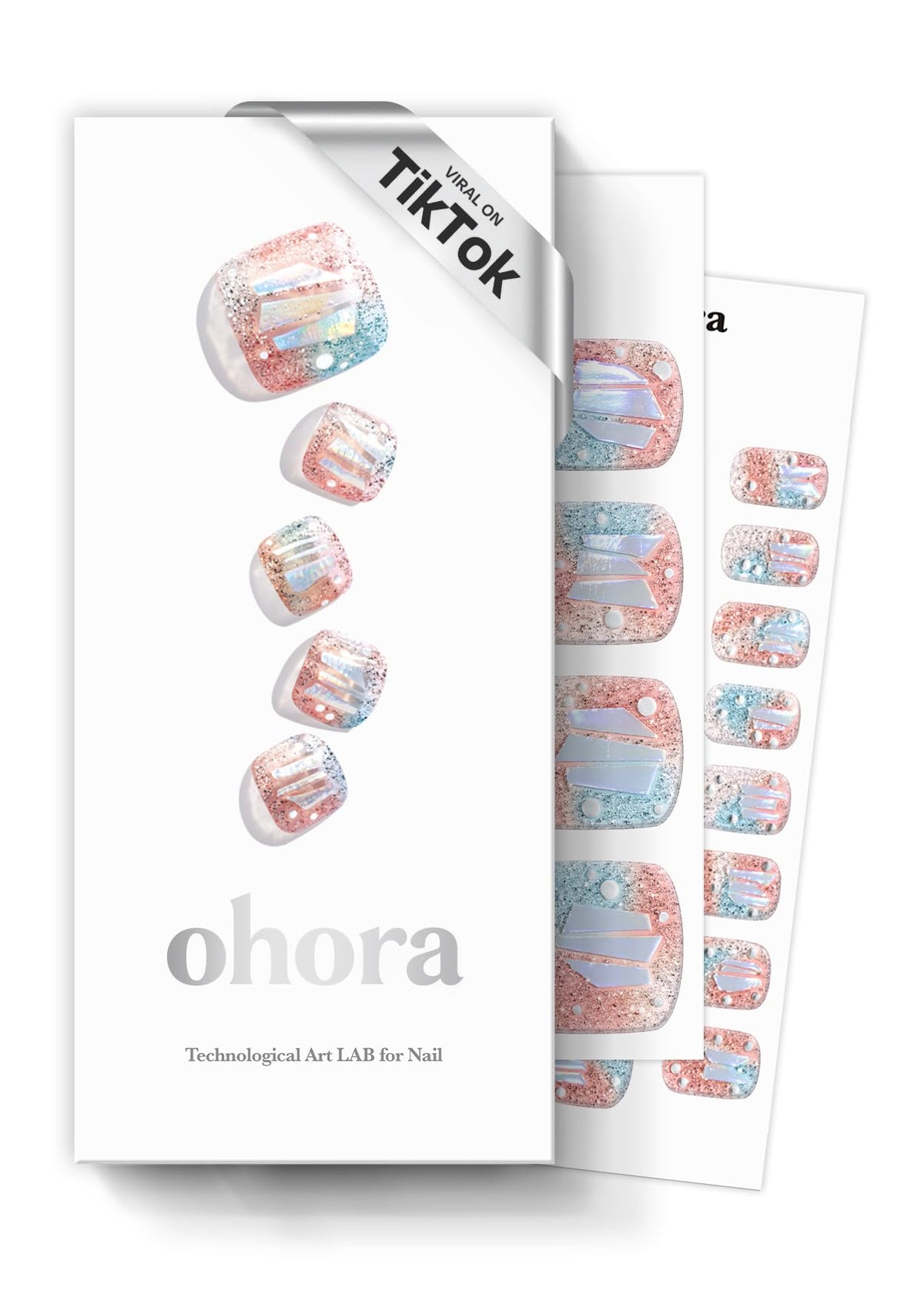 ohora Semi Gel Nail Strips front view with packaging