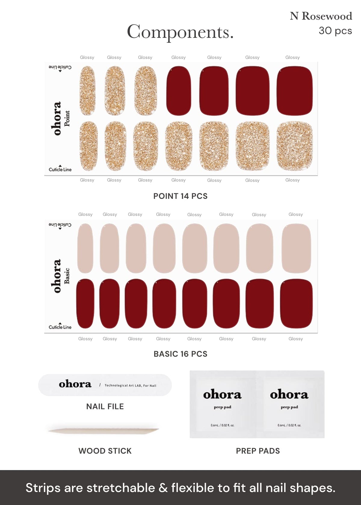 ohora Semi Gel Nail Strips in different nail art designs