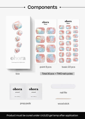 ohora Semi Gel Nail Strips in solid and accent colours