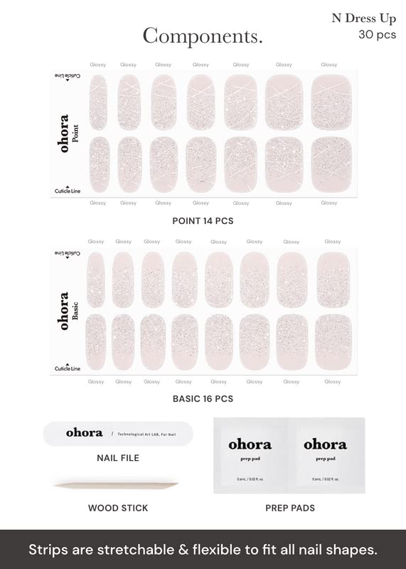 ohora Semi Gel Nail Strips in use on nails