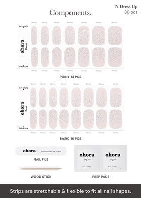 ohora Semi Gel Nail Strips in use on nails