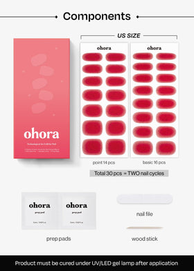 ohora Semi Gel Nail Strips in use, showcasing finished nails