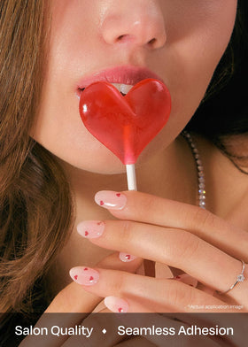 ohora Semi Gel Nail Strips Mini Heart close-up of nail wraps
