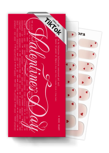 ohora Semi Gel Nail Strips Mini Heart front view with packaging