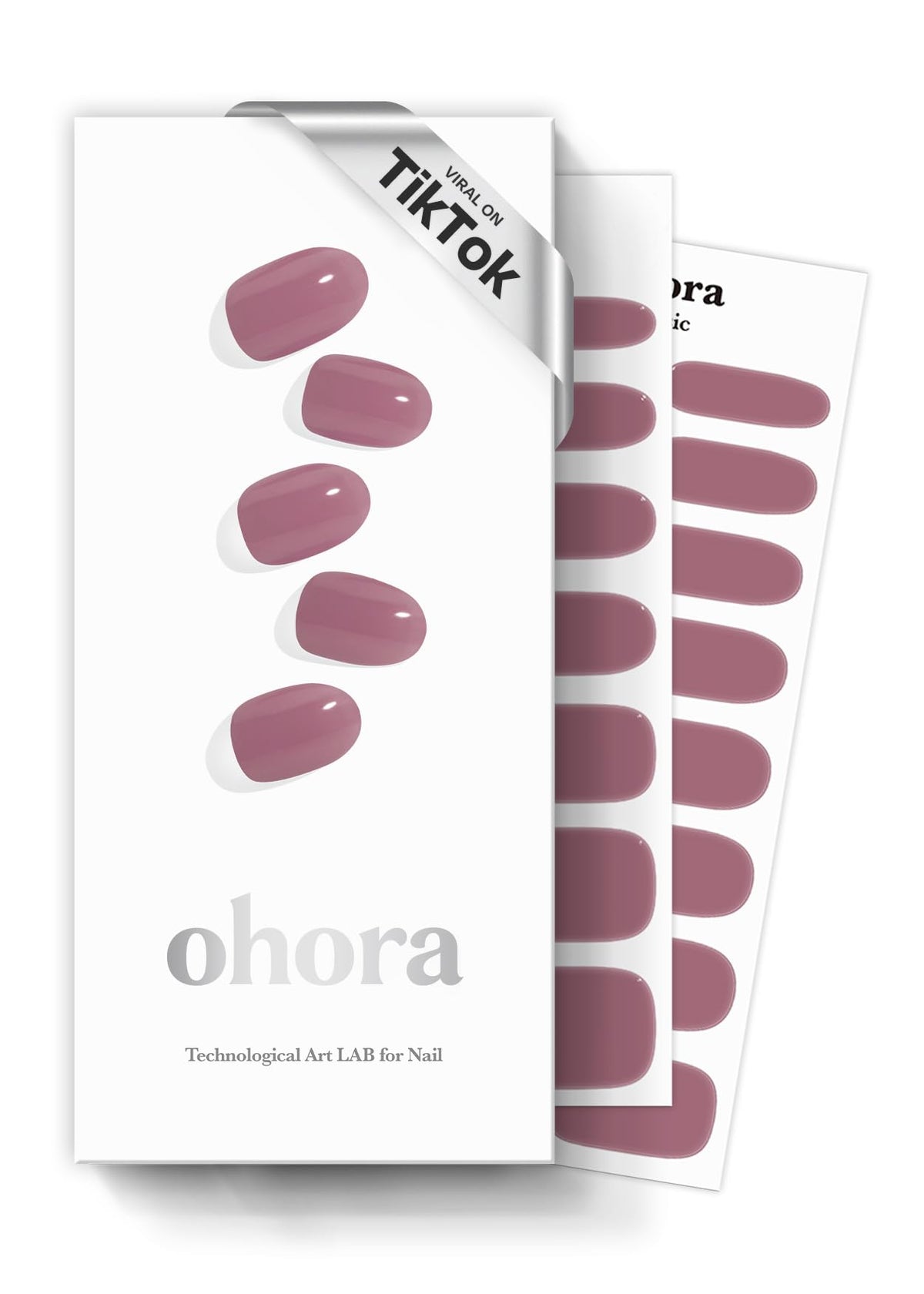 ohora Semi Gel Nail Strips N Bare Plum front view