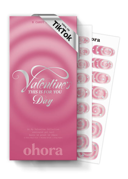 ohora Semi Gel Nail Strips N Candy Swirl box front view