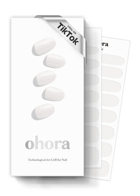 ohora Semi Gel Nail Strips N Clean White front view