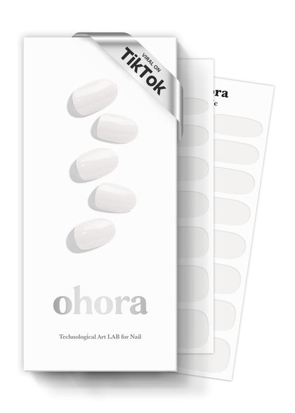 ohora Semi Gel Nail Strips N Clean White front view