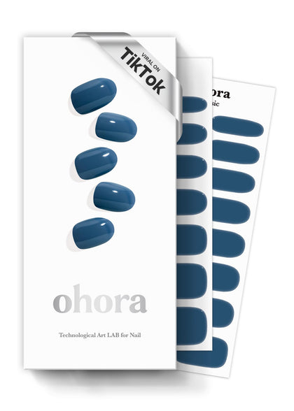 ohora Semi Gel Nail Strips N Cream Indigo front view