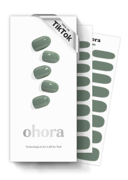 ohora Semi Gel Nail Strips N Cream Leaf Green packaging front view