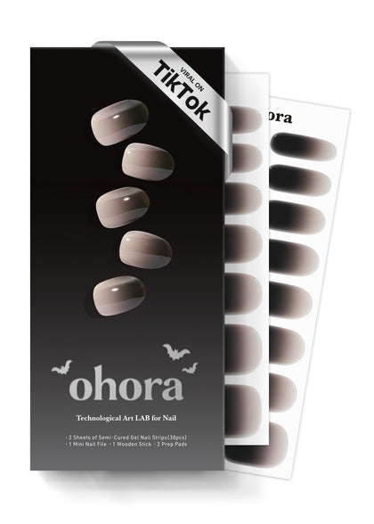 ohora Semi Gel Nail Strips N Dark Veil front view