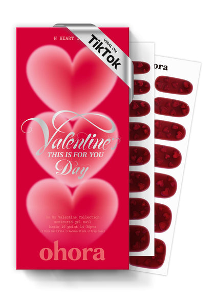 ohora Semi Gel Nail Strips N Heart Jelly front view with packaging
