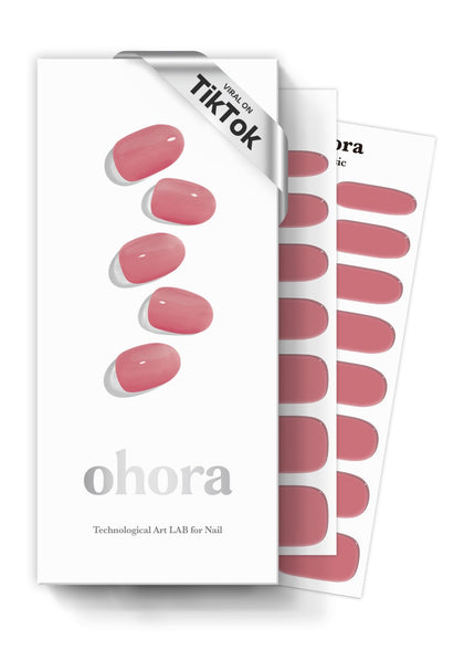 ohora Semi Gel Nail Strips N Juliet pink model front view