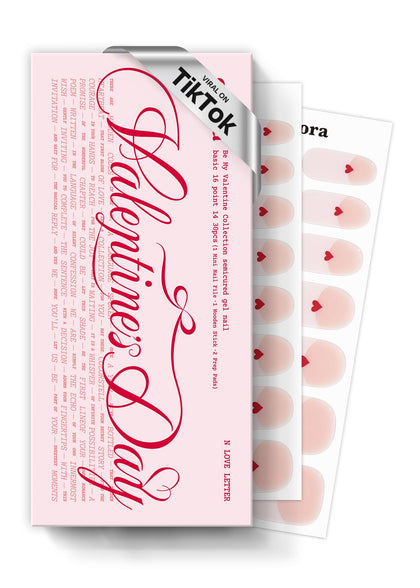 ohora Semi Gel Nail Strips N Love Letter front view with packaging