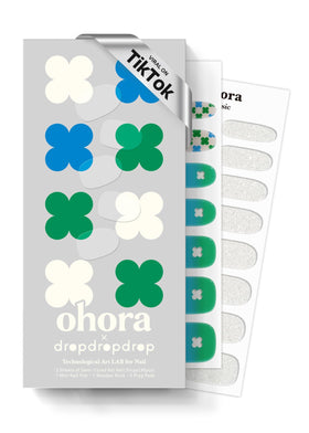 ohora Semi Gel Nail Strips N Lucky Drop Clover front view