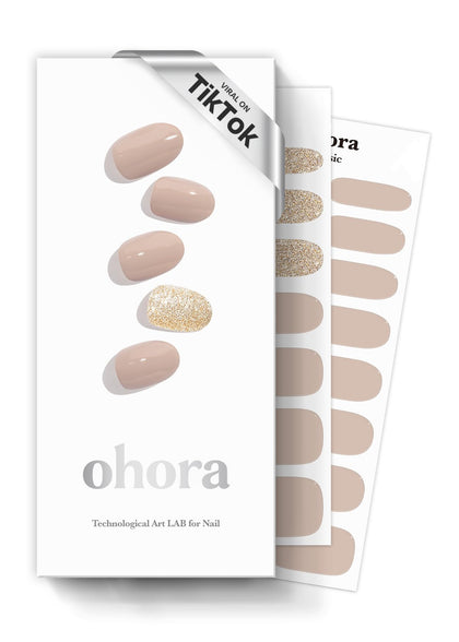 ohora Semi Gel Nail Strips N Nudist front view with packaging