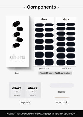 ohora Semi Gel Nail Strips N Onyx accent nail wraps