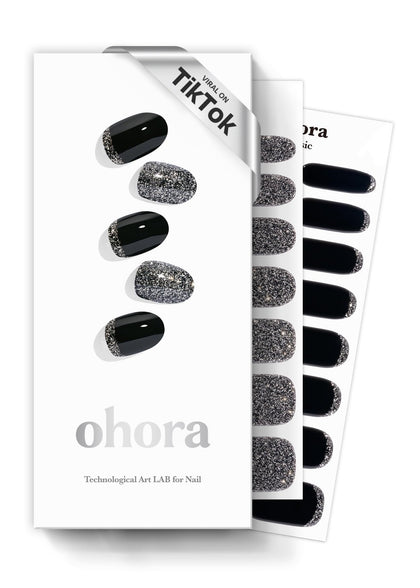 ohora Semi Gel Nail Strips N Party Night front view with packaging