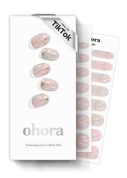 ohora Semi Gel Nail Strips N Pink Mermaid front view