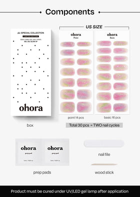 ohora Semi Gel Nail Strips on nails