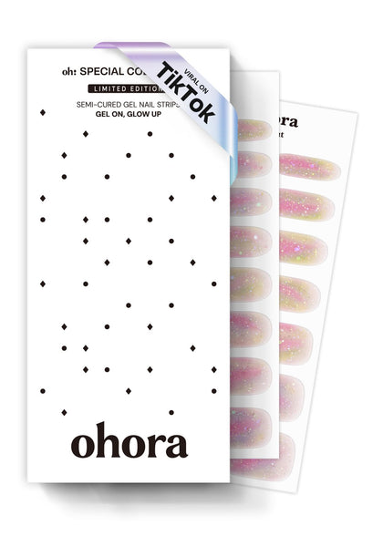 ohora Semi Gel Nail Strips Rainbow Bomb front view