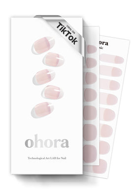 ohora Semi Gel Nail Strips White French front view