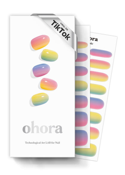 ohora Semi Gel Nail Strips yellow ombre front view
