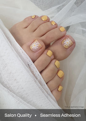 ohora Semi Gel Pedi Strips application process with nail file